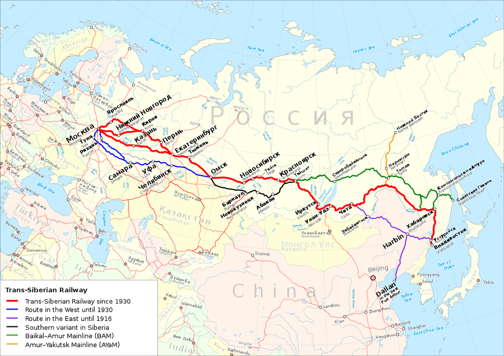 Map Siberian Railroads